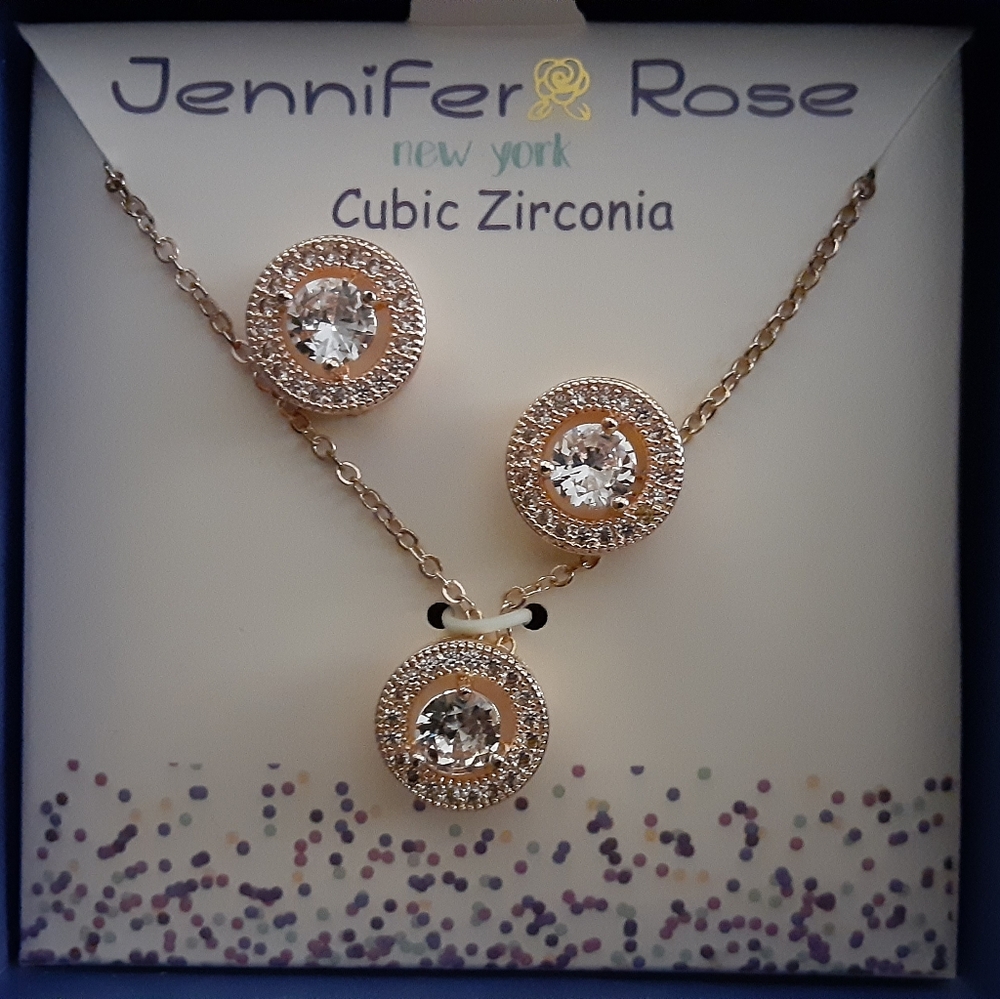 Jennifer Rose Bridesmaid Earring and Necklace Set